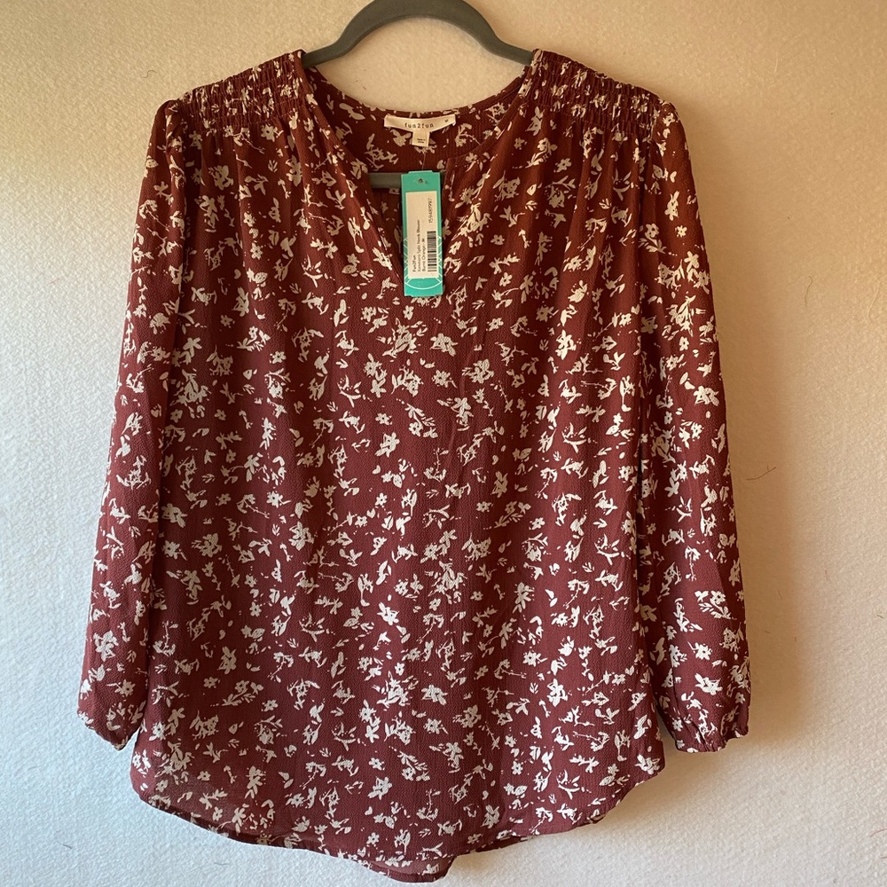 Burnt orange blouse fun2fun